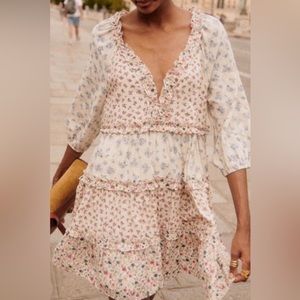 Sézane Rove VIVI Tiered Floral Baby Doll Dress • Size 36 (EU)